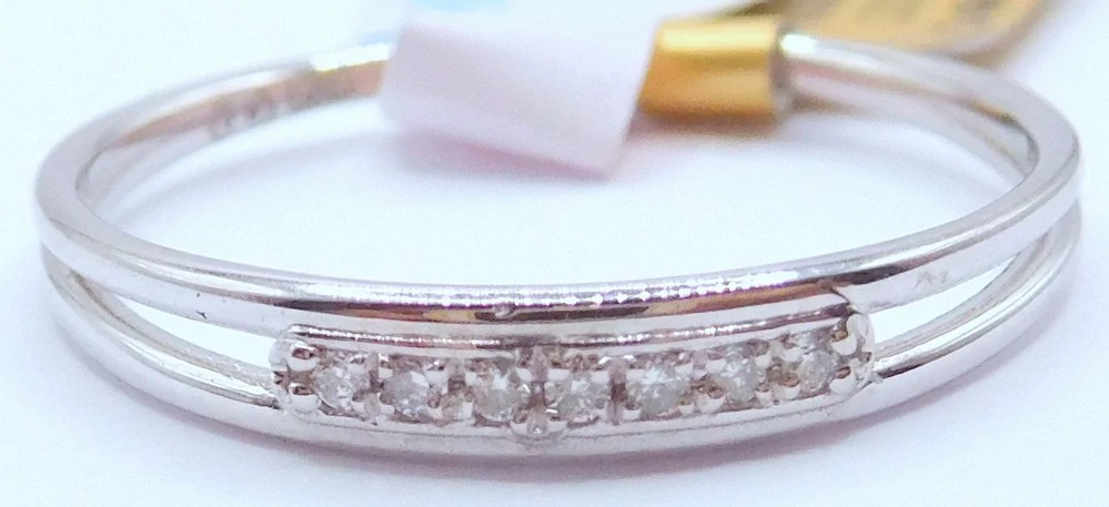 Klenoty Budín Diamantový zlatý prsten z bílého zlata 585/1,25gr vel. 56 DIAMANT 0,05CT HD101