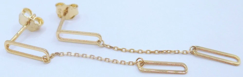 Klenoty Budín Dámské visací zlaté náušnice ze žlutého zlata na puzetku 585/0,87gr HK2482