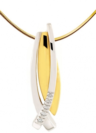 Elegantní diamantový přívěsek ze žlutého zlata AGALAIA s brilianty 1750107