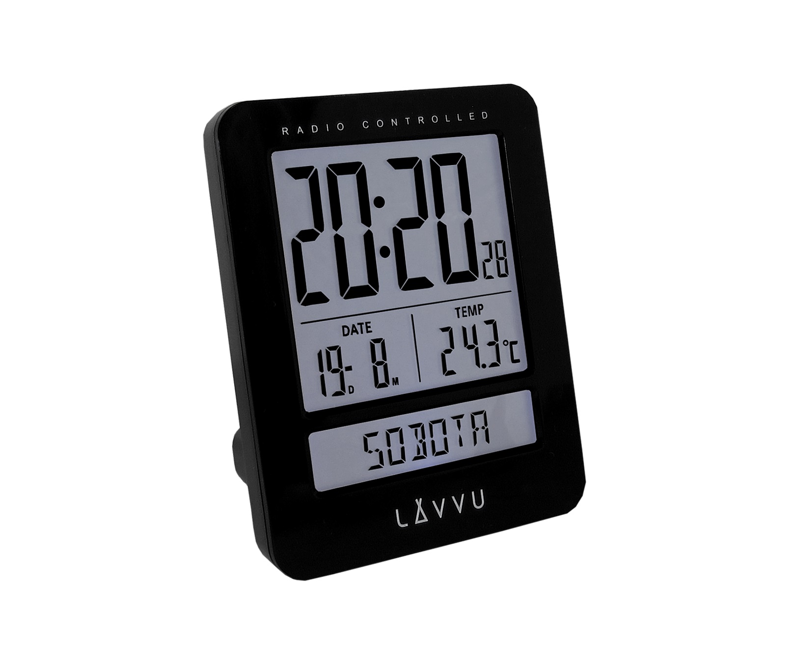 LAVVU Digitální budík řízený rádiovým signálem LAVVU Duo Black LAR0021 