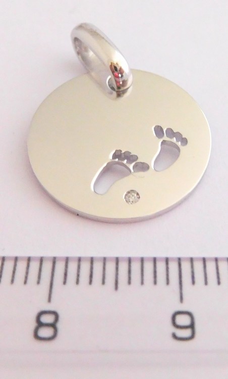 Klenoty Budín Diamantový zlatý přívěsek s diamantem otisky nožiček 0,008ct 585/2,60gr 34197