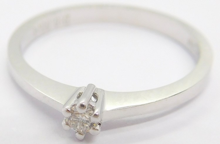 Klenoty Budín Zásnubní diamantový prsten z bílého zlata 585/1,25gr 1/0,05ct vel. 54 HKD58