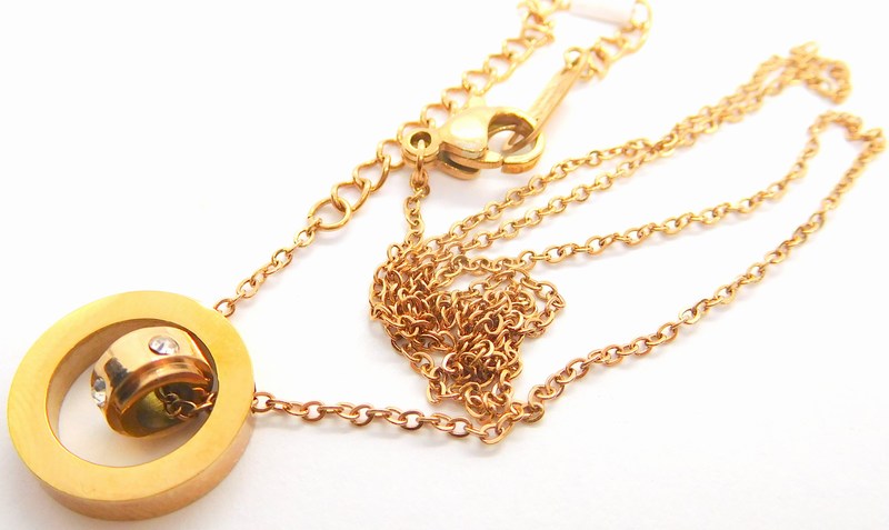 Klenoty Budín Dámský ocelový řetízek z chirurgické oceli se ROSE GOLD 45+5cm B0003