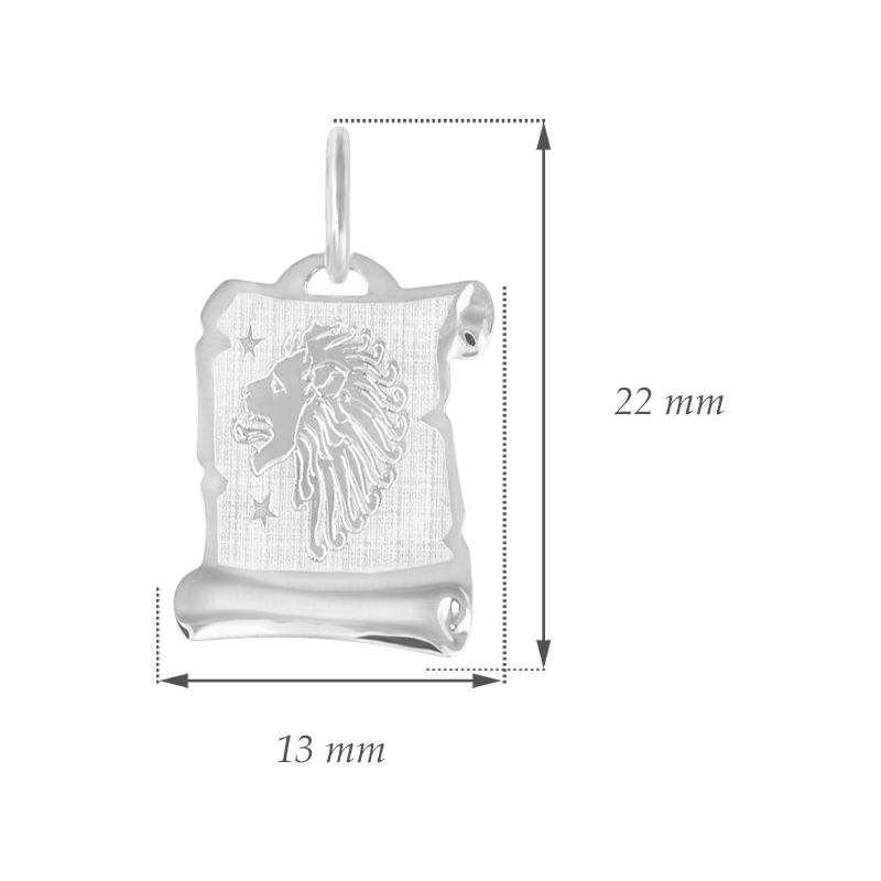 GEMMAX Zlatý přívěsek na pergamenu s gravírováním v bílém zlatě - znamení LEV 585/0,55gr GUPWN-58301