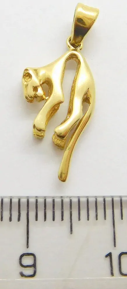 Klenoty Budín Velký zlatý přívěsek - prohnutá puma 585/1,61gr HK3187