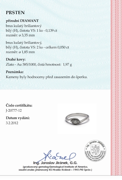 Luxusní zásnubní diamantový prsten 585/1,97 gr J-20777-12