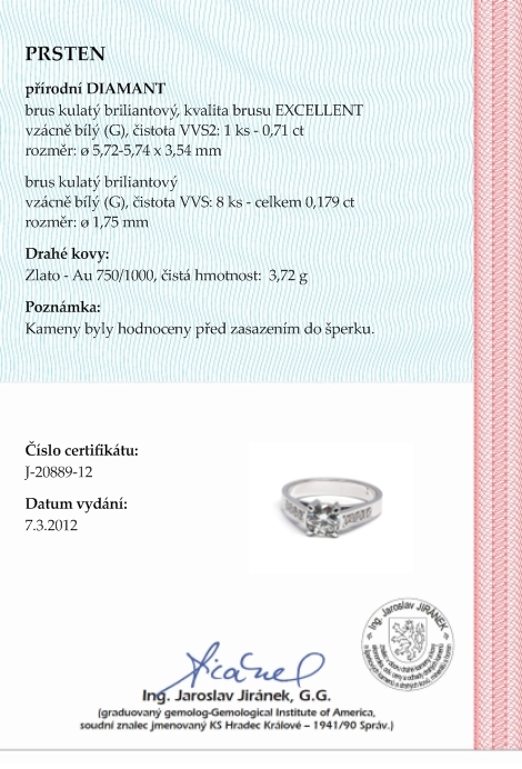 Mohutný zásnubní prsten s přírodním diamantem 585/3,72 gr J-20889-12
