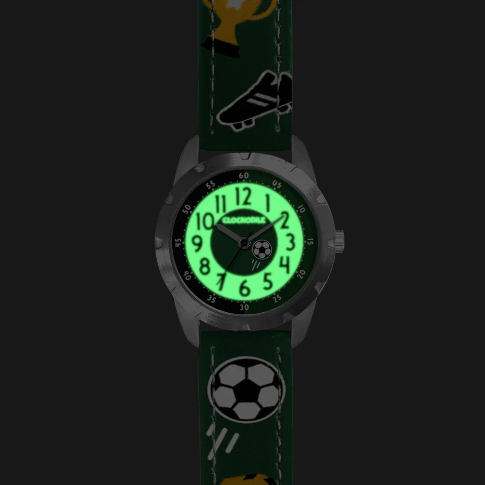 CLOCKODILE Svítící zelené chlapecké hodinky FOTBAL zelené CWB0071