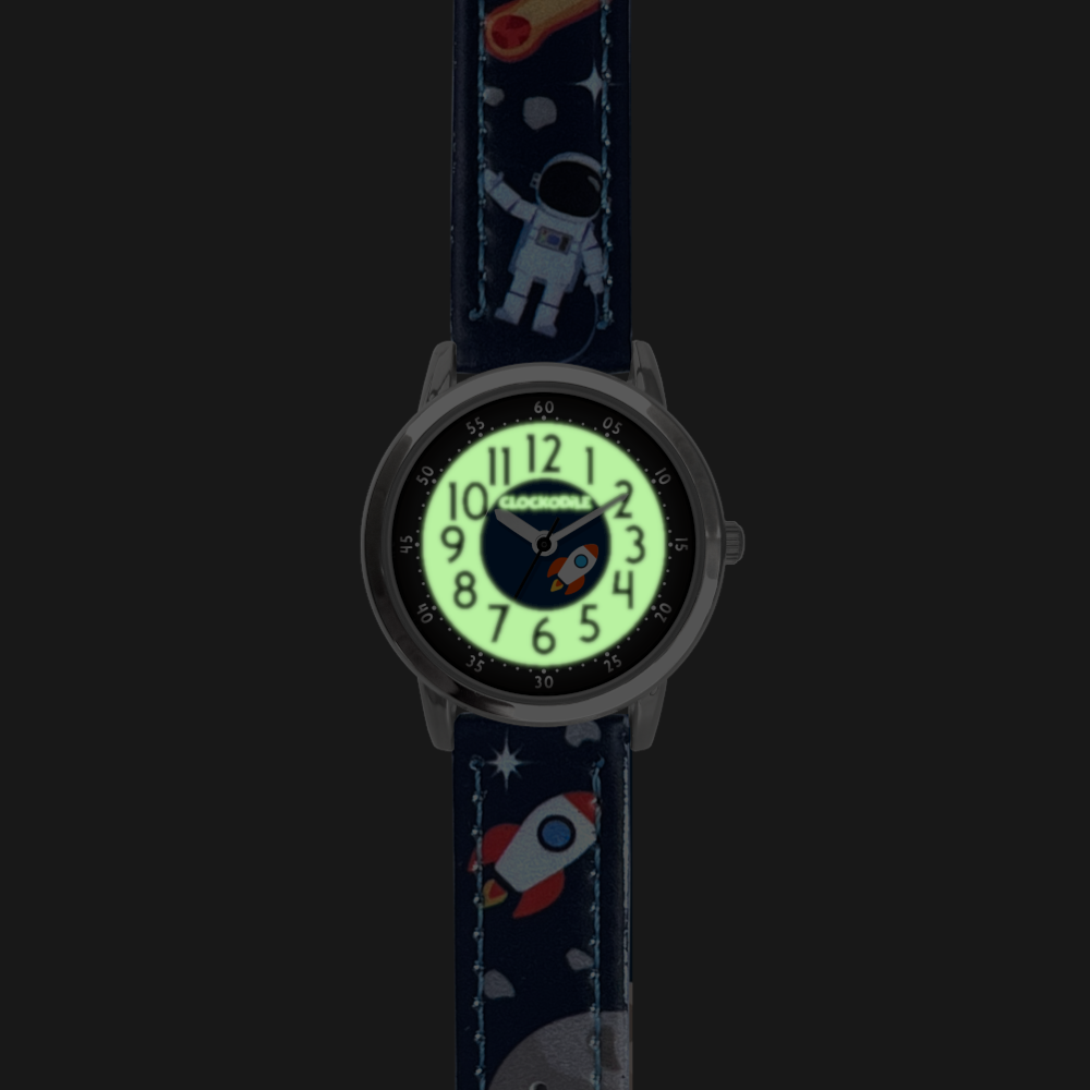 CLOCKODILE Svítící dětské tmavě modré chlapecké VESMÍR CWB0130