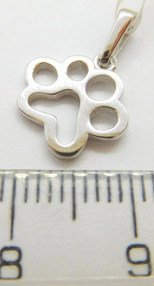 Klenoty Budín Hladký zlatý přívěsek z bílého zlata TLAPKA 585/0,72gr 6670741