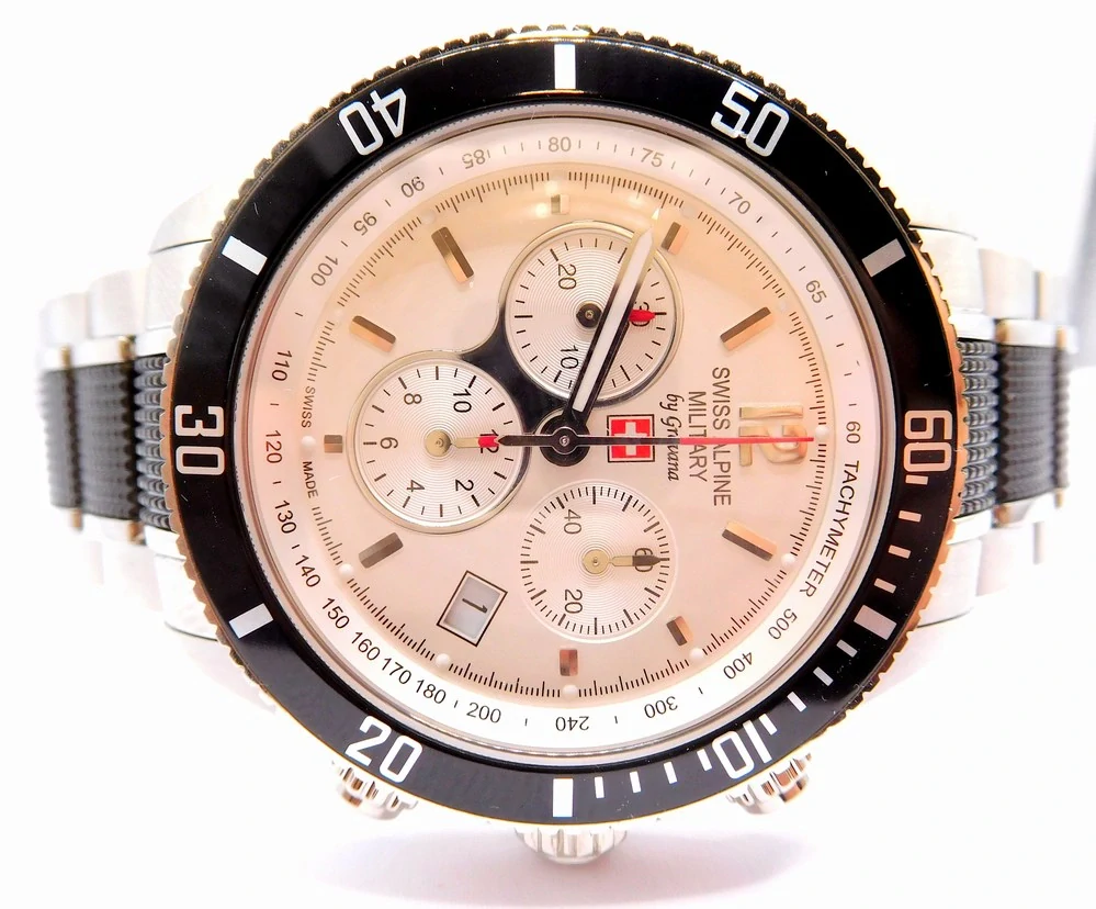 GROVANA Luxusní pánské švýcarské ocelové hodinky Swiss Millitary by Grovana 1615.9172