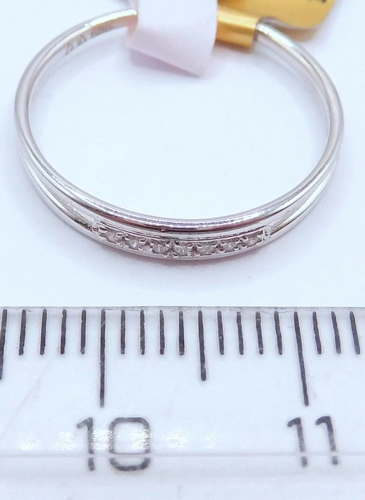 Klenoty Budín Diamantový zlatý prsten z bílého zlata 585/1,25gr vel. 56 DIAMANT 0,05CT HD101