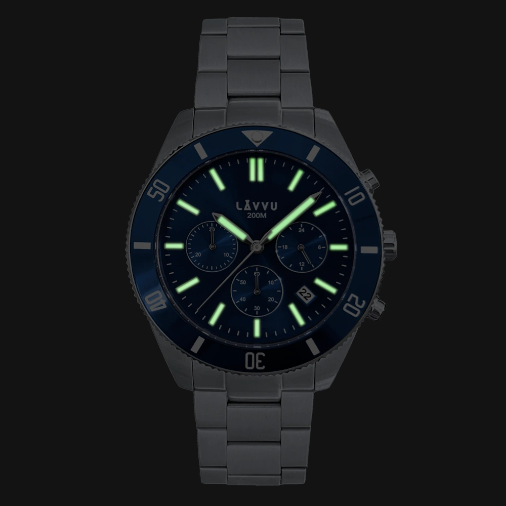 LAVVU Pánské hodinky Chronograph BRENNING s vodotěsností 200M LWM0340