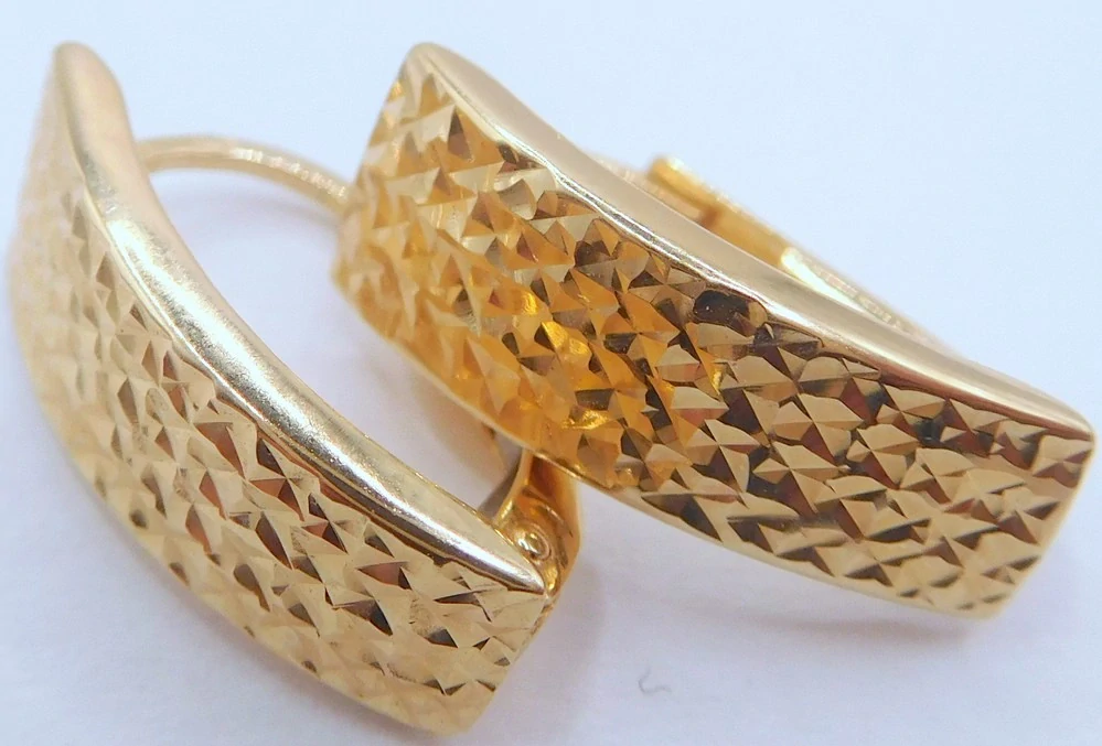 Klenoty Budín Dámské gravírované náušnice ze žlutého zlata na patent 585/1,65gr HK2500