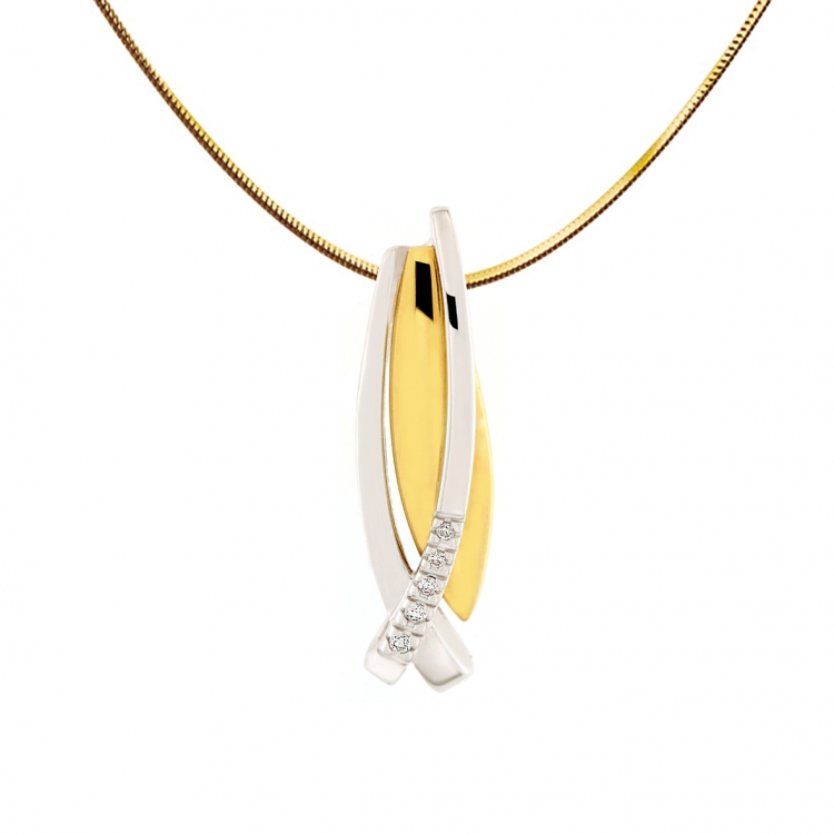 Elegantní diamantový přívěsek ze žlutého zlata AGALAIA s brilianty 1750107