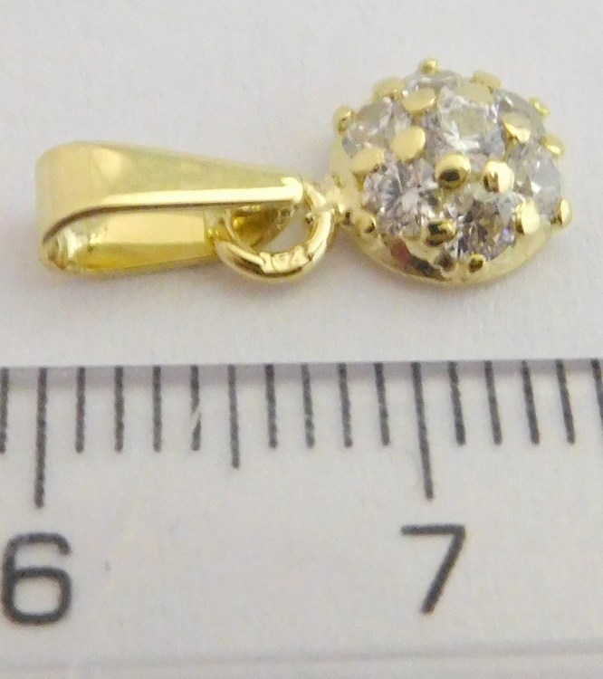 Klenoty Budín  zlatý přívěsek ze žlutého zlata se zirkony 585/0,74gr 246040528