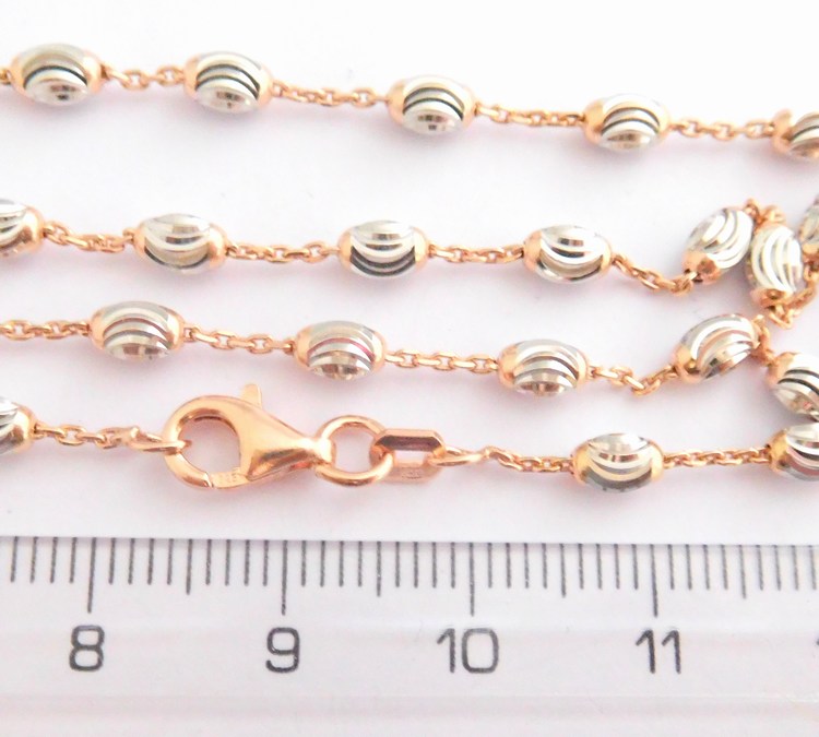 Klenoty Budín Stříbrný náramek rhodiovaný s růžovým zlacením 18 cm 925/1000 2,40gr 030696600014