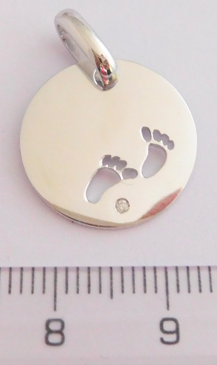 Klenoty Budín Diamantový zlatý přívěsek s diamantem otisky nožiček 0,008ct 585/2,60gr 34197