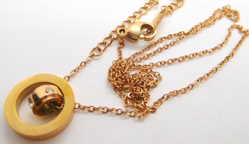 Klenoty Budín Dámský ocelový řetízek z chirurgické oceli se ROSE GOLD 45+5cm B0003
