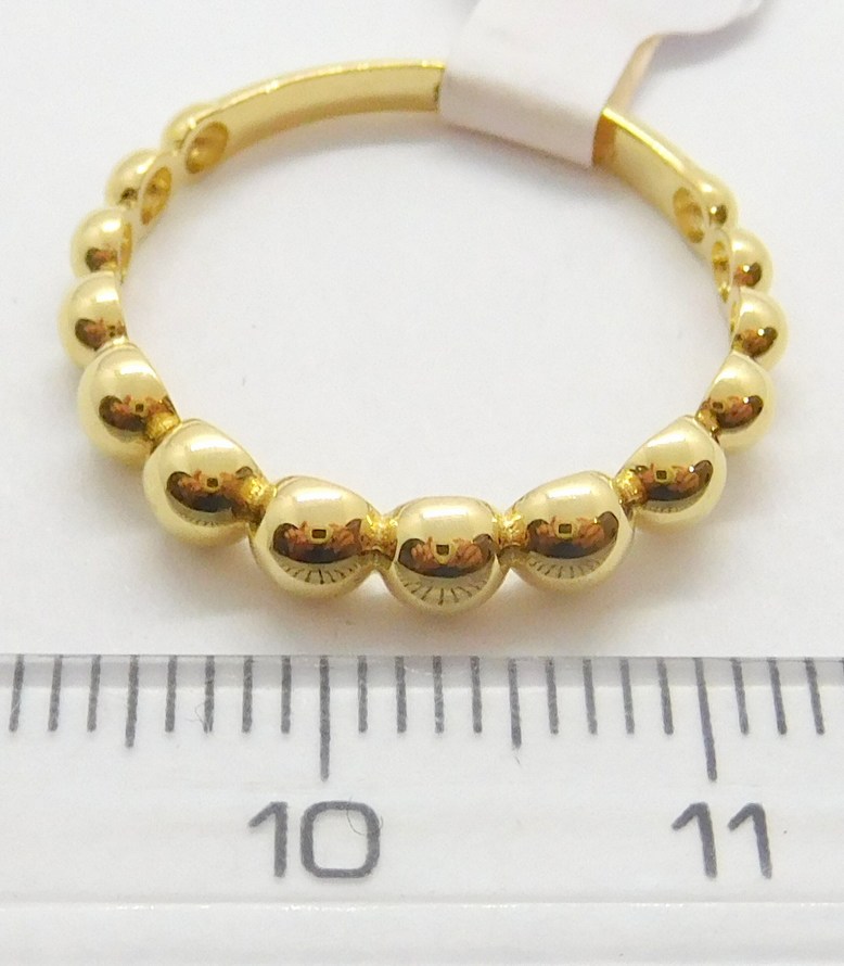 Klenoty Budín Dámský kuličkový zlatý prsten ze žlutého zlata 585/1,76gr vel. 55 HK1099