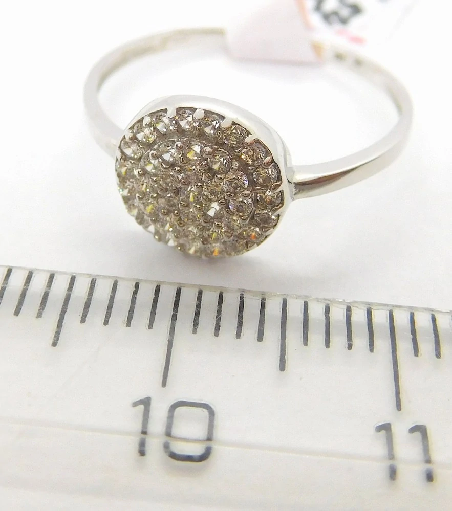 Klenoty Budín Dámský prsten z bílého zlata posetý zirkony 585/1,25gr vel. 54 HK1162