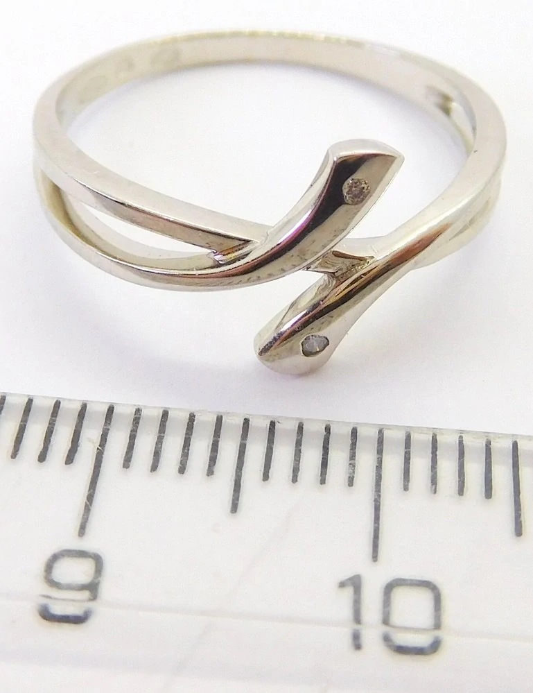 Klenoty Budín Dámský diamantový prsten z bílého zlata s diamanty vel. 54 0,016CT 585/1,92gr B0129 SKLADEM