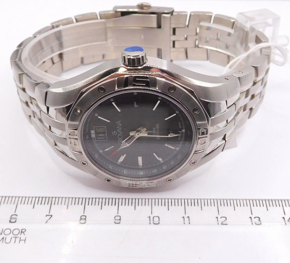 GROVANA Luxusní pánské švýcarské ocelové hodinky Swiss Alipne Millitary by Grovana 1610.1137