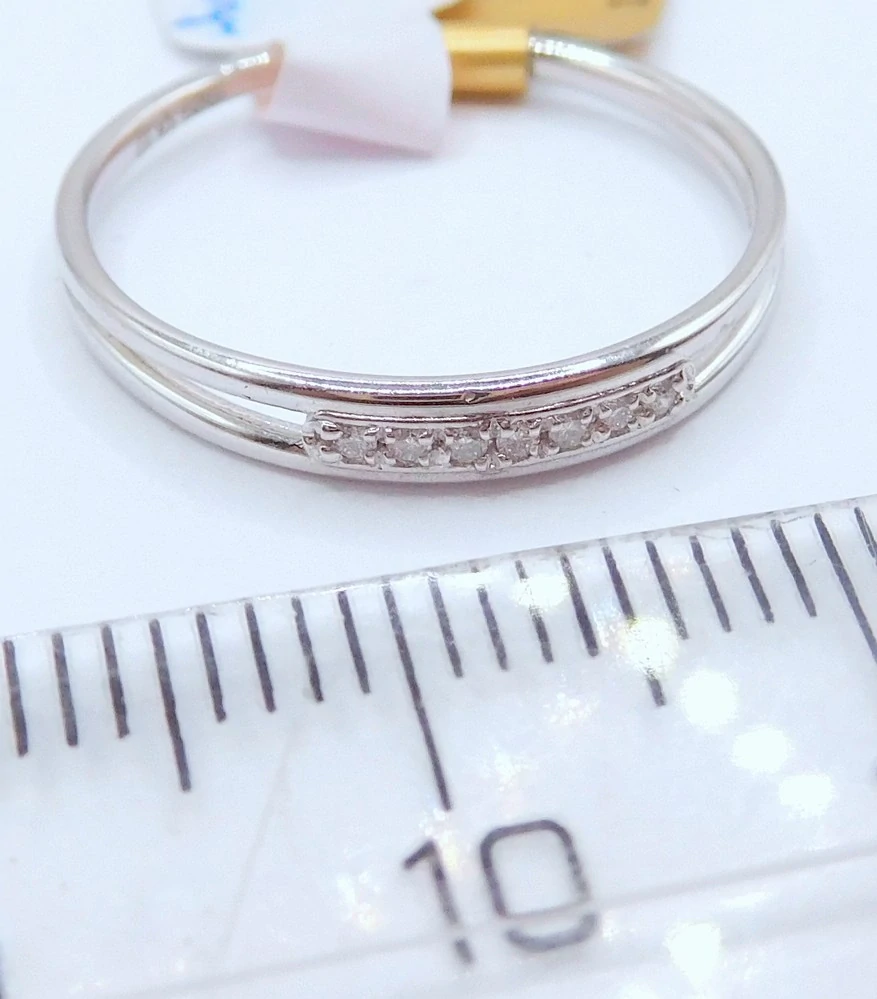 Klenoty Budín Diamantový zlatý prsten z bílého zlata 585/1,25gr vel. 56 DIAMANT 0,05CT HD101