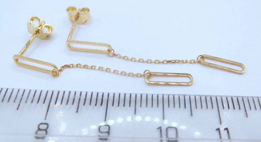 Klenoty Budín Dámské visací zlaté náušnice ze žlutého zlata na puzetku 585/0,87gr HK2482