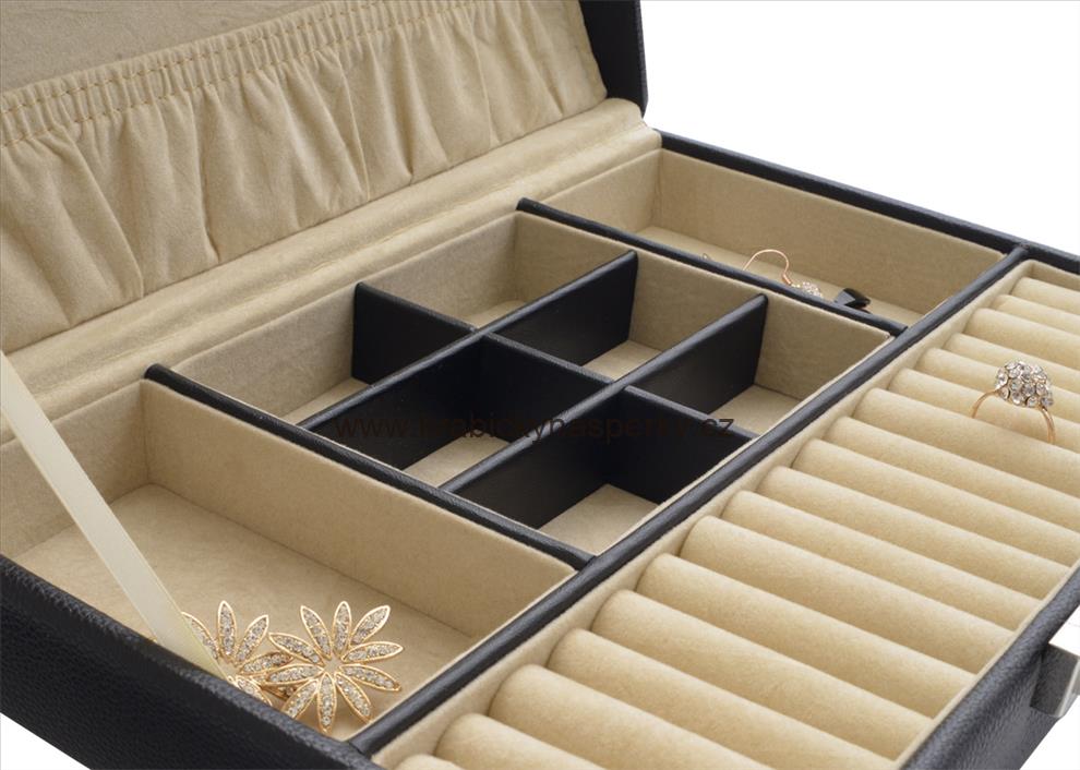 Klenoty Budín Stylová černo-bílá šperkovnice SP-557/A25