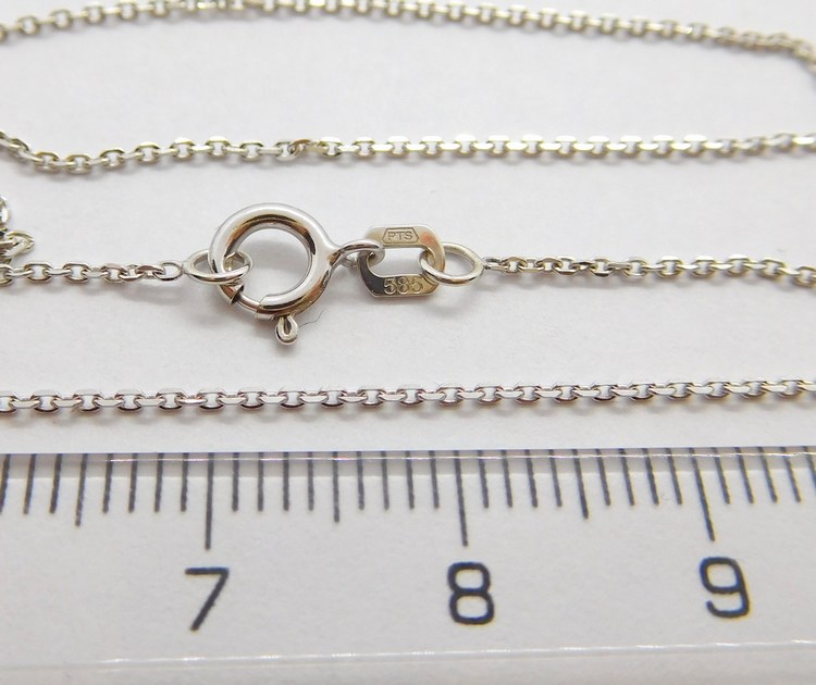 Klenoty Budín Přívěskový zlatý řetízek z bílého zlata ANKER 585/2,33gr 55cm 01503