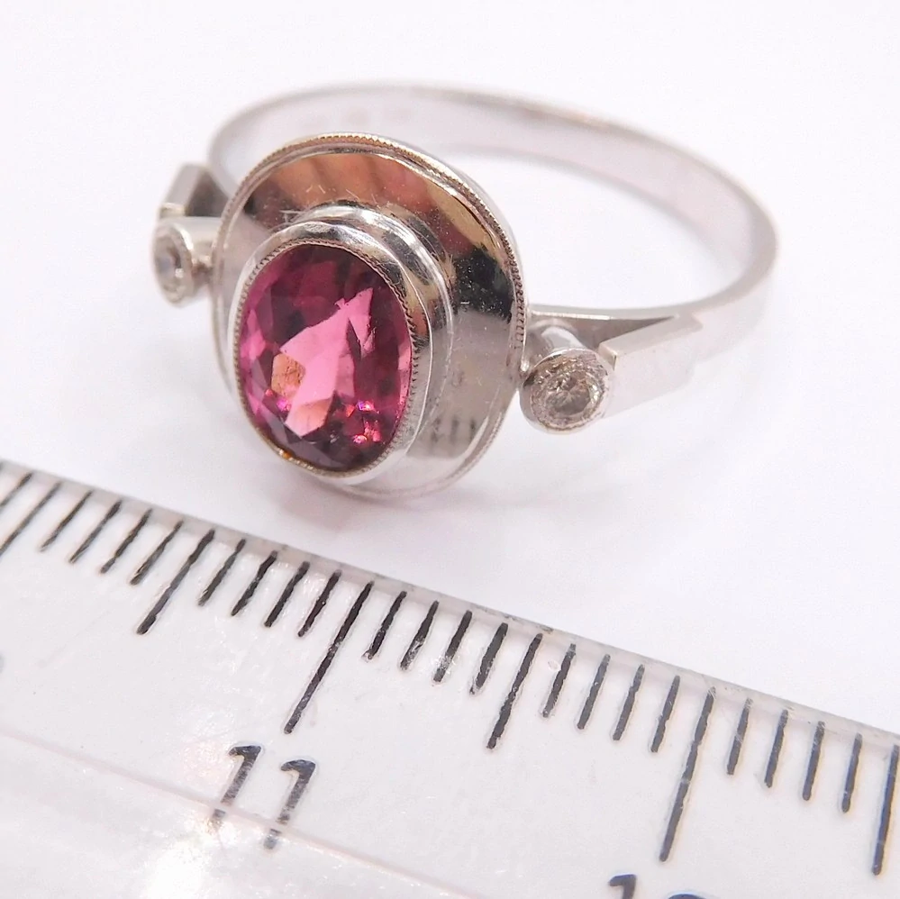 Klenoty Budín Diamantový prsten z bílého zlata s TURMALÍNEM (1,067ct) a přírodními DIAMANTY J-18630 SKLADEM