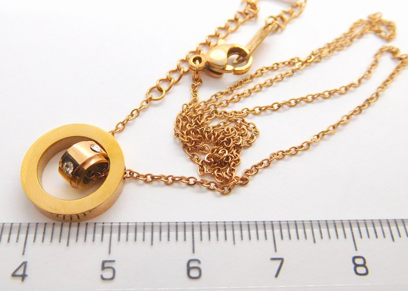 Klenoty Budín Dámský ocelový řetízek z chirurgické oceli se ROSE GOLD 45+5cm B0003