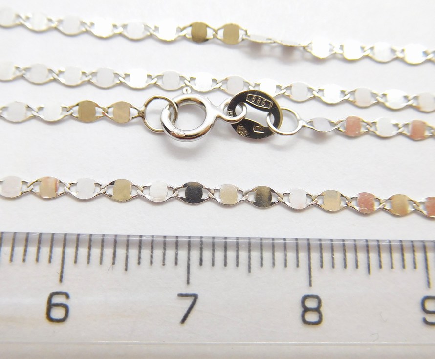 Klenoty Budín Dámský zlatý řetízek z bílého zlata ZRCÁTKA 585/1,37gr 50cm HK6287