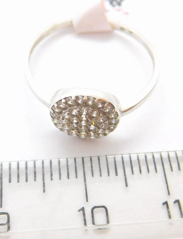 Klenoty Budín Dámský prsten z bílého zlata posetý zirkony 585/1,25gr vel. 54 HK1162