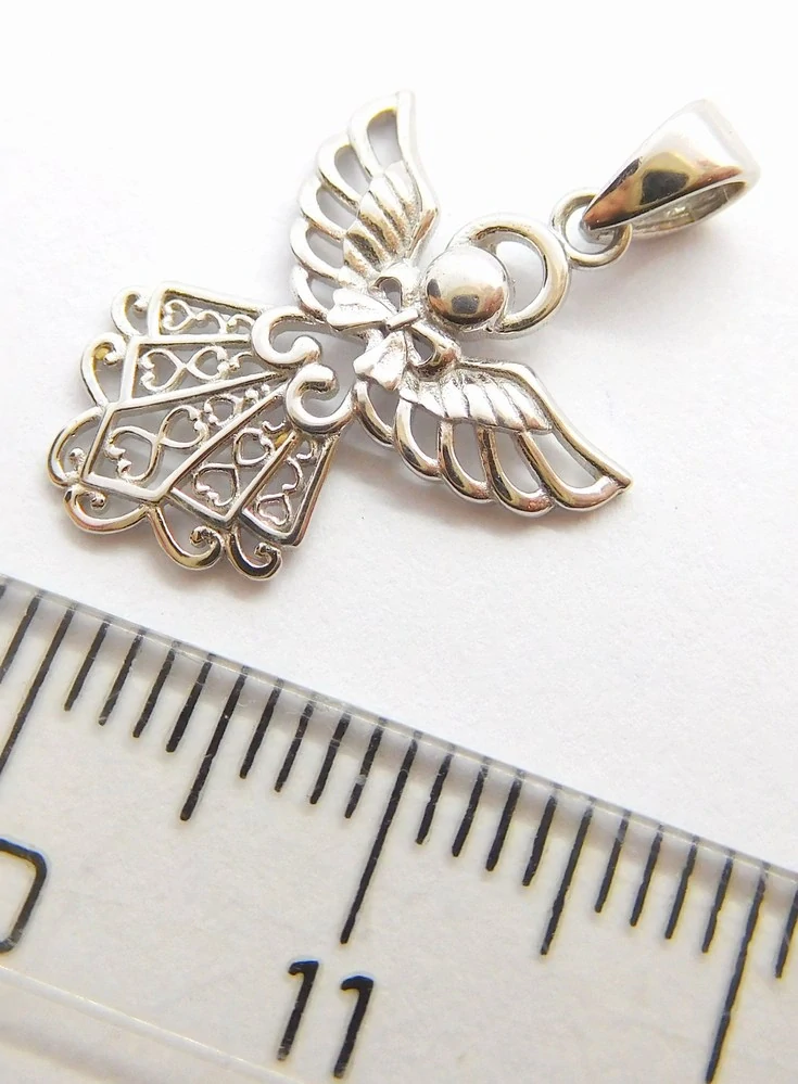 Klenoty Budín Velký dámský zlatý přívěsek andílek z bílého zlata 585/1,07gr 01544