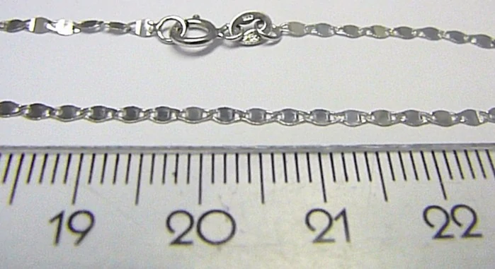Klenoty Budín Dámský pevný zlatý náramek z bílého zlata 585/0,58gr 18cm H172
