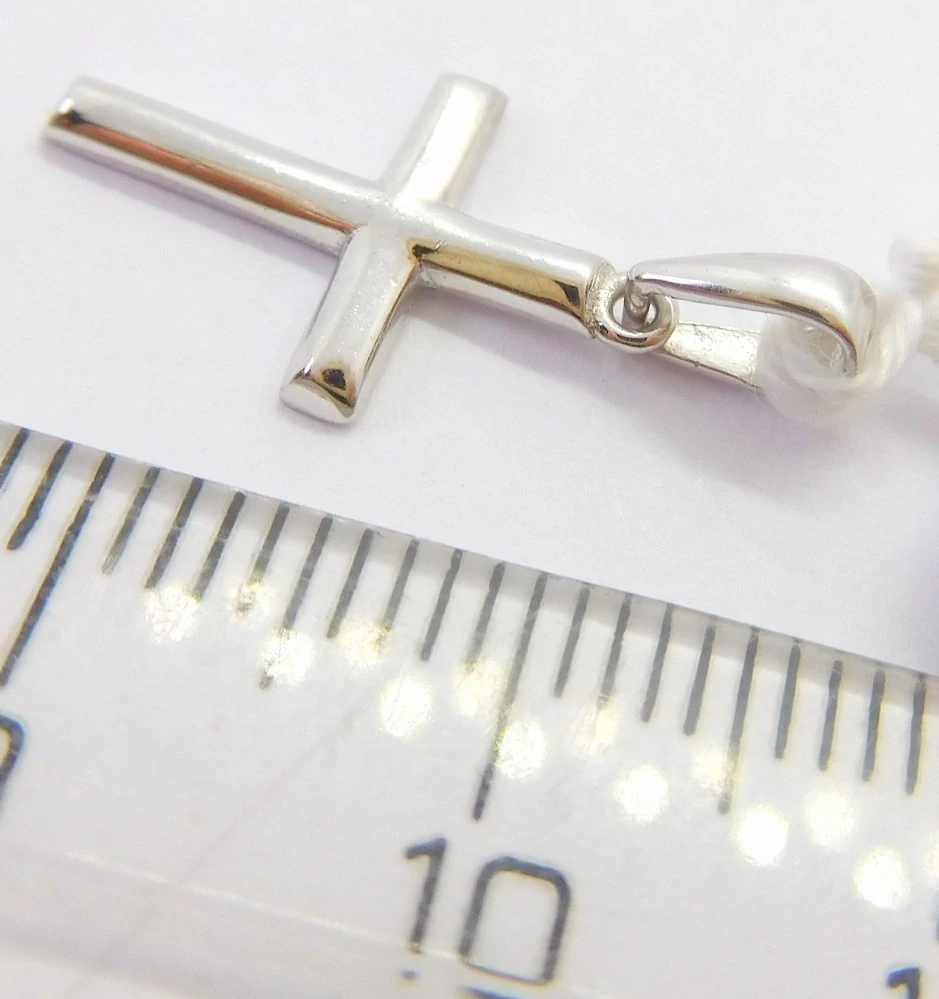 Klenoty Budín Zlatý přívěsek z bílého zlata - křížek 585/0,57gr HK3258