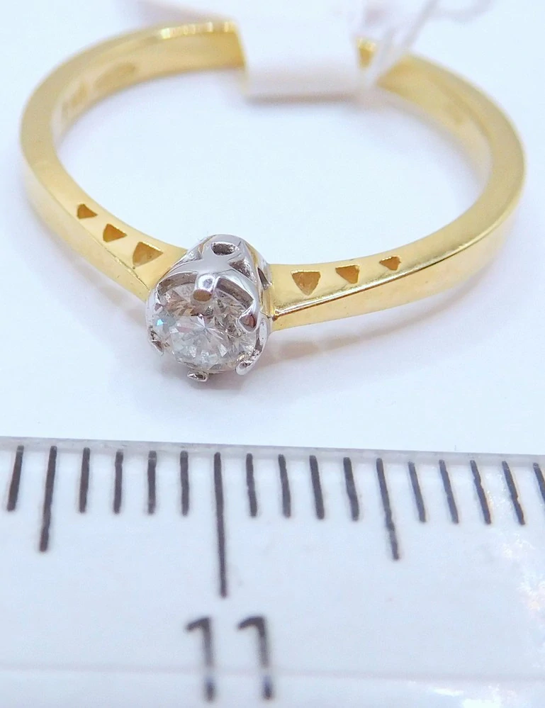 Klenoty Budín Zásnubní diamantový prsten ze žlutého zlata 585/1,87gr 1ks 0,165ct vel. 54 HKD55
