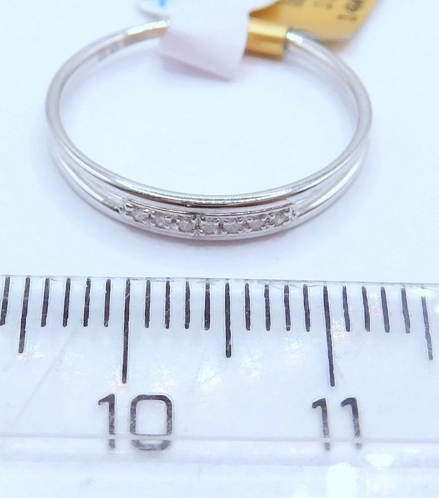 Klenoty Budín Diamantový zlatý prsten z bílého zlata 585/1,25gr vel. 56 DIAMANT 0,05CT HD101