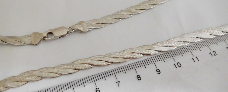 Klenoty Budín Stříbrný pletený náhrdelník (řetízek) - rhodiovaný 50cm 14,68gr 030426400027