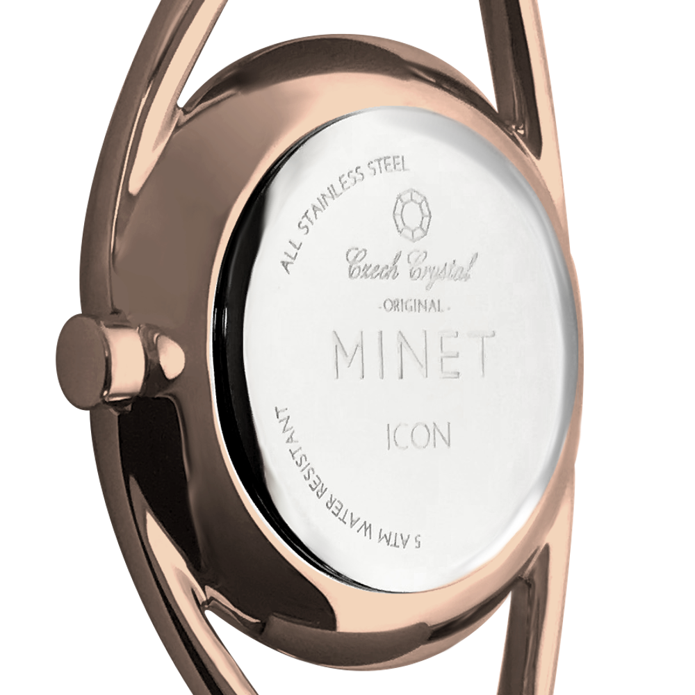 Růžové dámské hodinky MINET ICON ROSE GOLD MESH MWL5015
