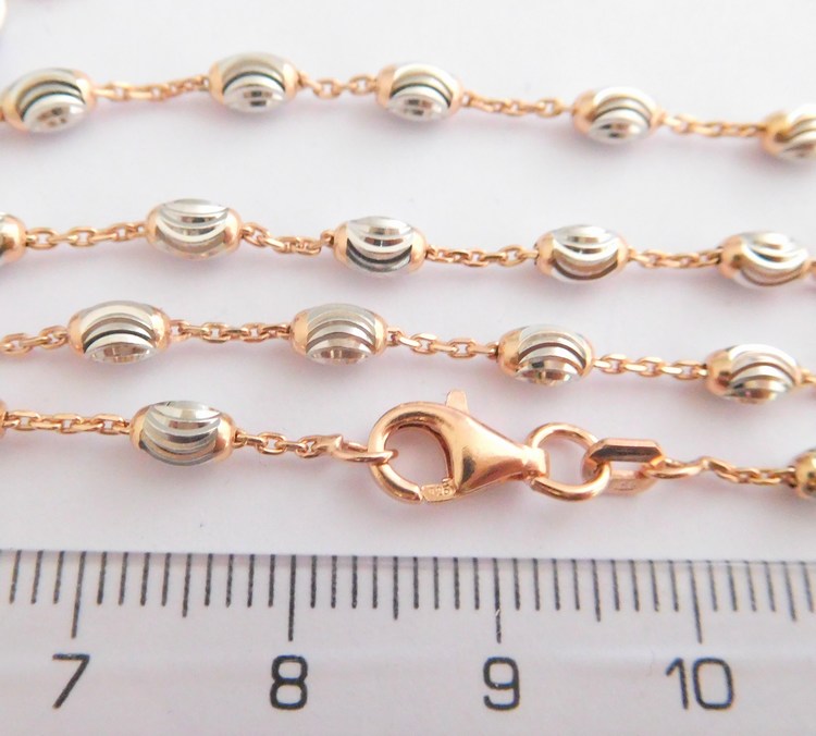 Klenoty Budín Stříbrný náramek rhodiovaný s růžovým zlacením 18 cm 925/1000 2,40gr 030696600014