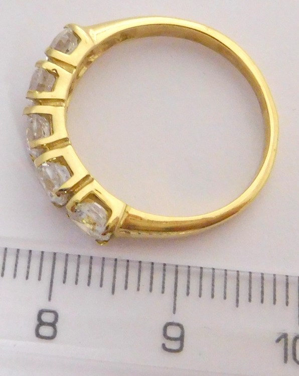 Klenoty Budín Dámský zlatý prstýnek se zirkony 5ks vel. 54 585/2,80gr HK1032