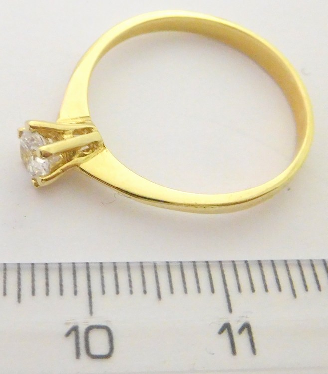 Klenoty Budín Zásnubní zlatý prsten s centrálním zirkonem 585/1,72gr vel. 56 HK1061