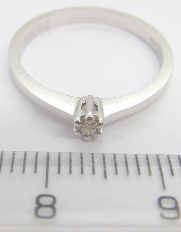 Klenoty Budín Zásnubní diamantový prsten z bílého zlata 585/1,25gr 1/0,05ct vel. 54 HKD58