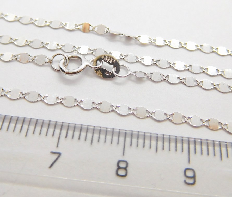 Klenoty Budín Dámský zlatý řetízek z bílého zlata ZRCÁTKA 585/1,37gr 50cm HK6287