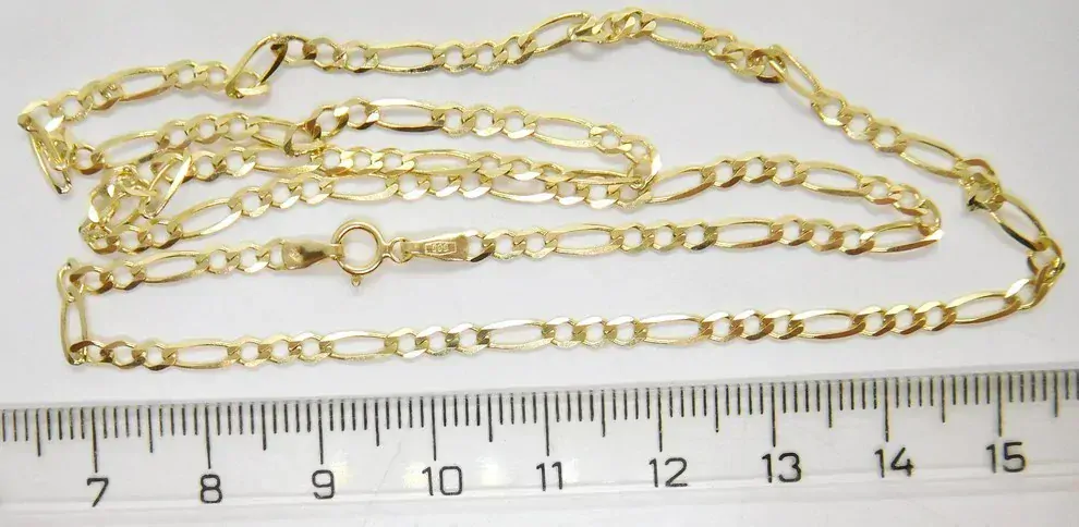 Klenoty Budín Unisex mohutný zlatý řetěz (FIGARO) ze žlutého zlata 50cm 585/2,18gr HK6167