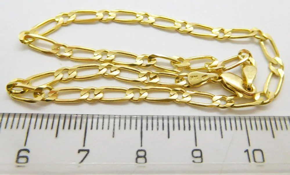 Klenoty Budín Mohutný plný prodloužený pánský zlatý náramek FIGARO 585/3,90gr 23,50cm HK7067