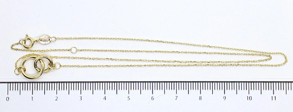 Klenoty Budín Dámský zlatý náhrdelník ze žlutého zlata s propletenými kroužky 585/1,48gr 42+3cm HK4084